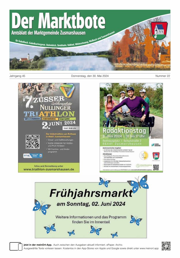 Titelblatt Zusmarshausen - Der Marktbote Ausgabe: 20/2024