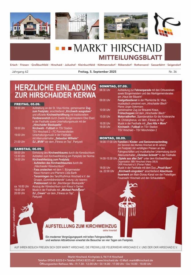 Titelblatt Mitteilungsblatt Markt Hirschaid