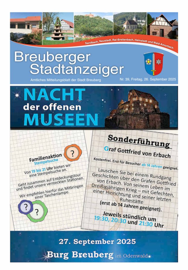 Titelblatt Breuberger Stadtanzeiger Ausgabe: 20/2024