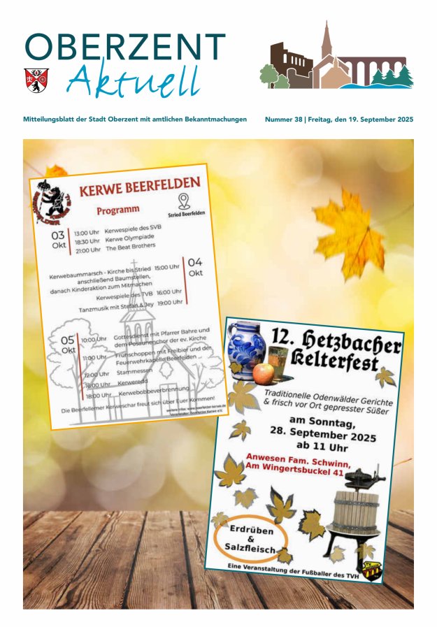 Titelblatt Oberzent aktuell Ausgabe: 18/2024