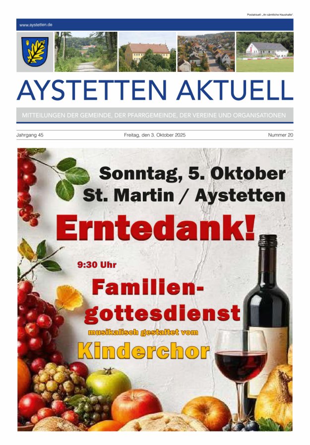 Titelblatt Aystetten Aktuell. Wir über uns Ausgabe: 09/2024