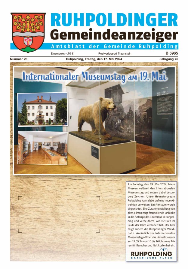 Titelblatt Ruhpoldinger Gemeindeanzeiger Ausgabe: 21/2024
