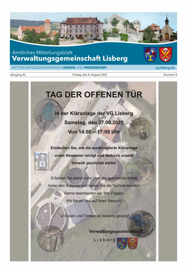 Titelblatt Amtliches Mitteilungsblatt der Verwaltungsgemeinschaft Lisberg