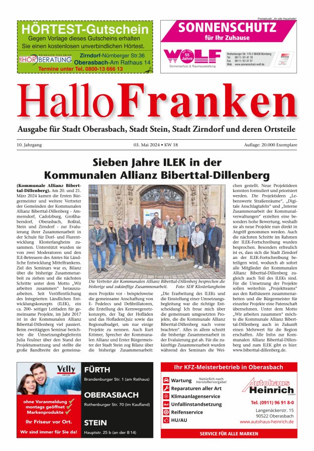 Titelblatt Hallo Franken Fürther Umland Ausgabe: 04/2024