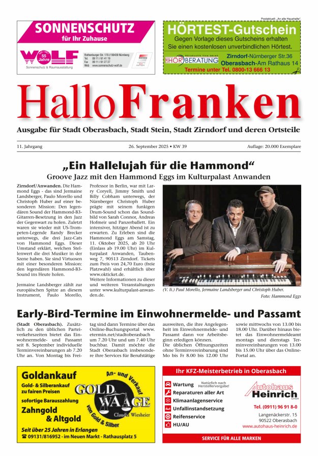 Titelblatt Hallo Franken Fürther Umland