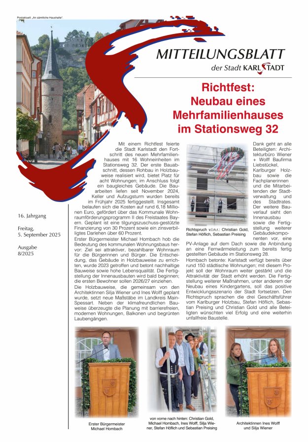 Titelblatt Mitteilungsblatt Karlstadt