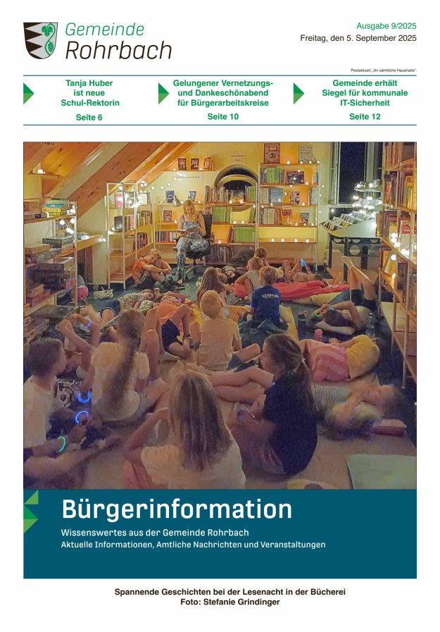 Titelblatt Bürgerinfo Gemeinde Rohrbach Ausgabe: 05/2024