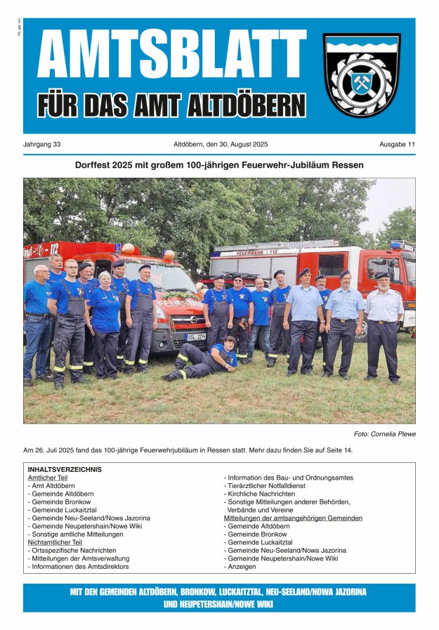 Titelblatt Amtsblatt für das Amt Altdöbern Ausgabe: 05/2024