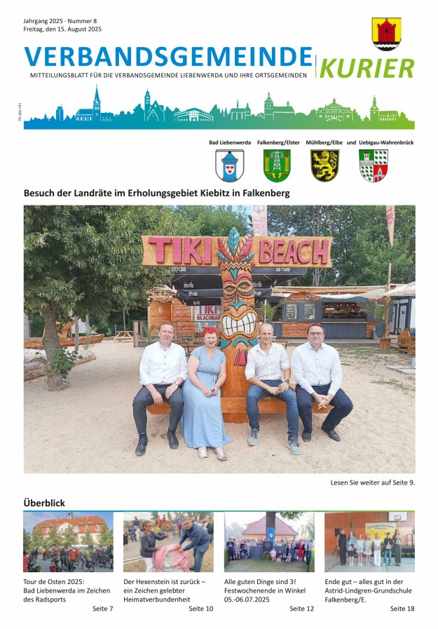 Titelblatt Verbandsgemeindekurier - Mitteilungsblatt für die Verbandsgemeinde Liebenwerda
