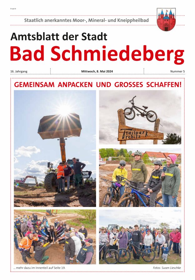 Titelblatt Amtsblatt der Stadt Bad Schmiedeberg Ausgabe: 05/2024