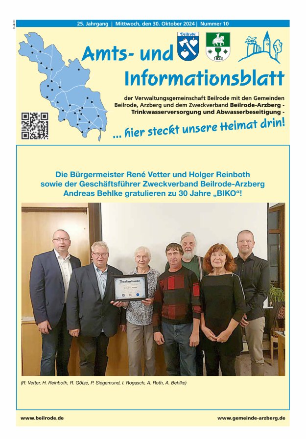Titelblatt Amts- und Informationsblatt der Verwaltungsgemeinschaft Beilrode