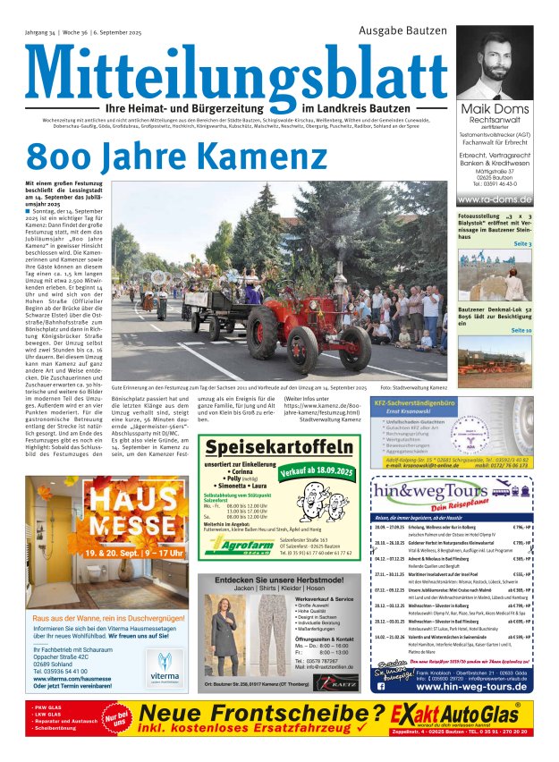 Titelblatt Mitteilungsblatt LK Bautzen, Ausgabe Bautzen Ausgabe: 19/2024