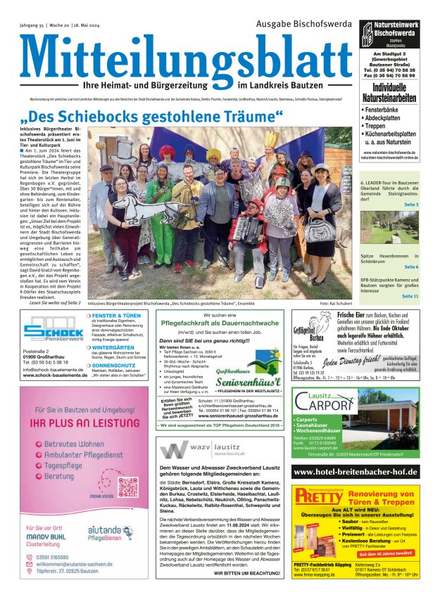 Titelblatt Mitteilungsblatt LK Bautzen, Ausgabe Bischofswerda Ausgabe: 17/2024