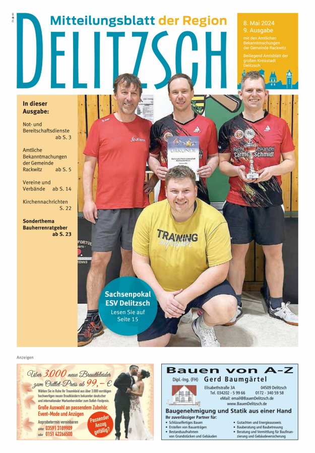 Titelblatt Mitteilungsblatt der Region Delitzsch Ausgabe: 08/2024