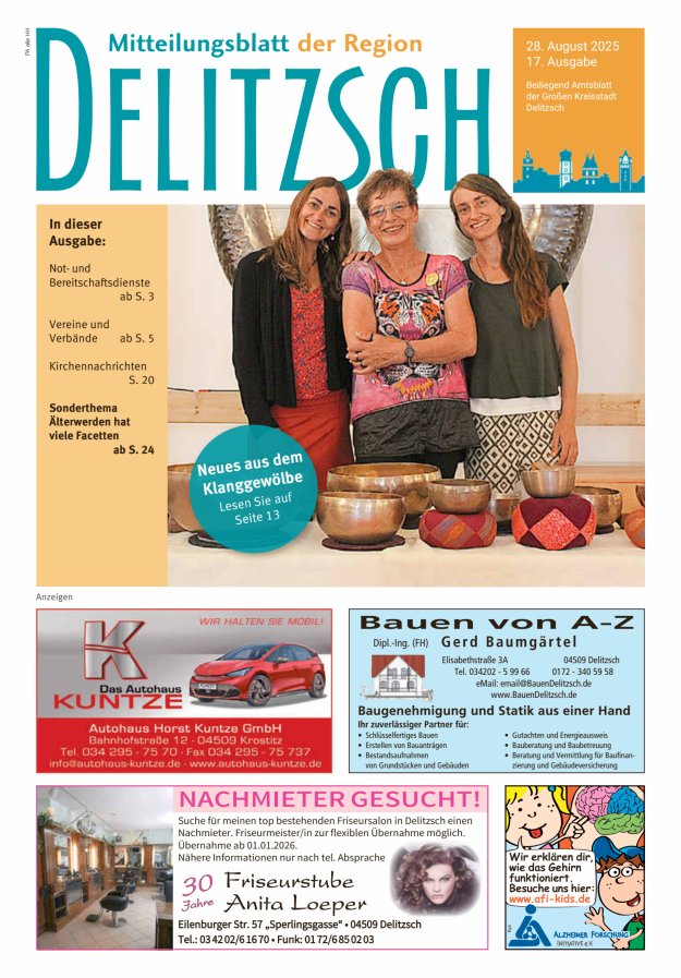 Titelblatt Mitteilungsblatt der Region Delitzsch Ausgabe: 08/2024