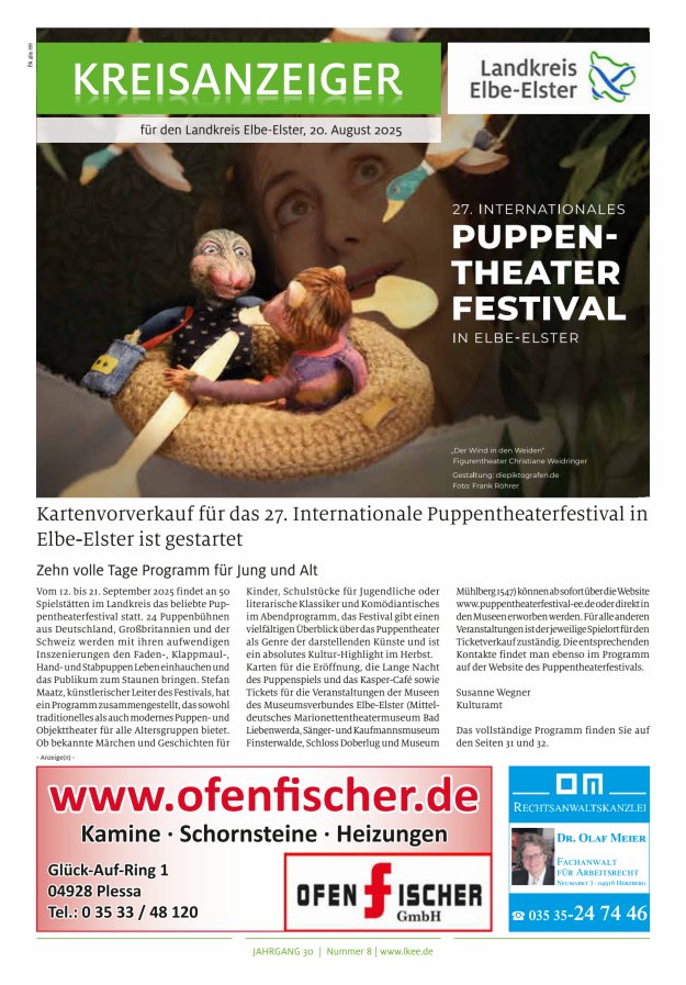 Titelblatt Kreisanzeiger für den Landkreis Elbe-Elster