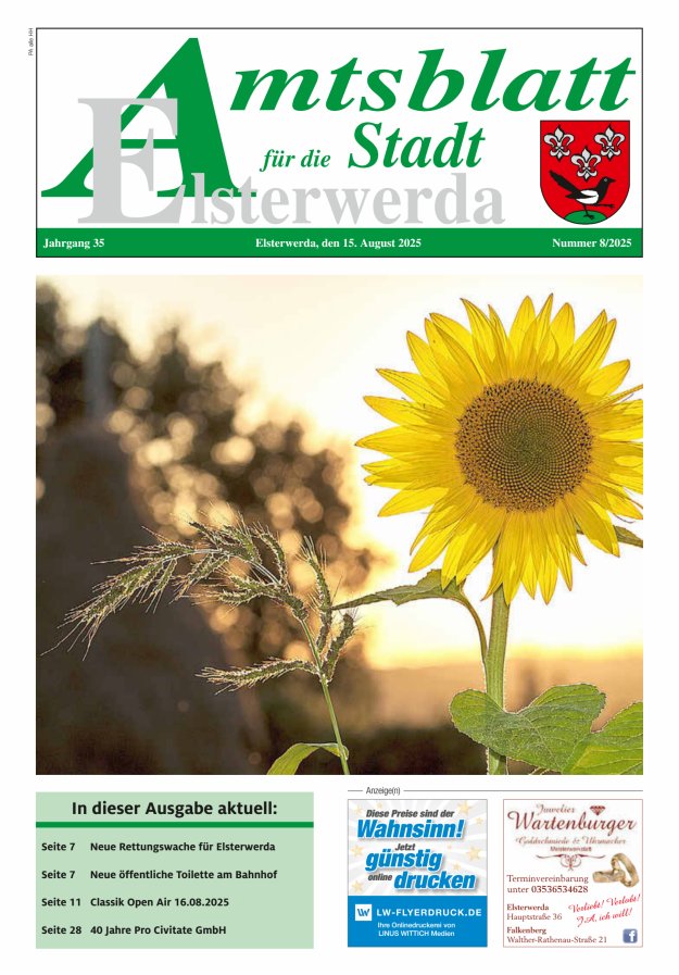 Titelblatt Amtsblatt für die Stadt Elsterwerda