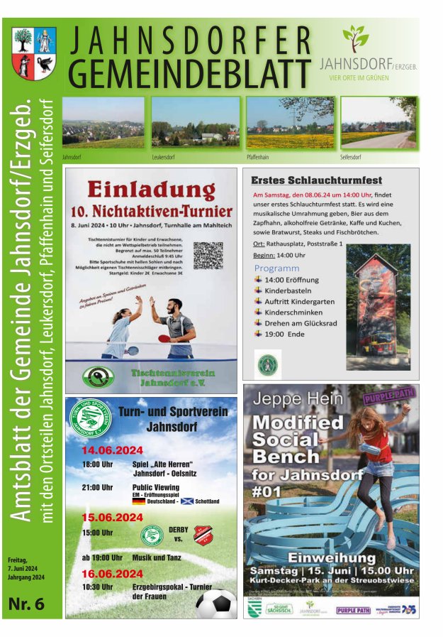 Titelblatt Jahnsdorfer Gemeindeblatt Ausgabe: 05/2024