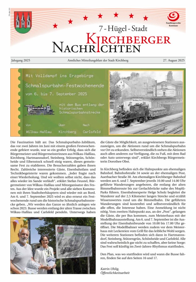 Titelblatt Kirchberger Nachrichten Ausgabe: 04/2024