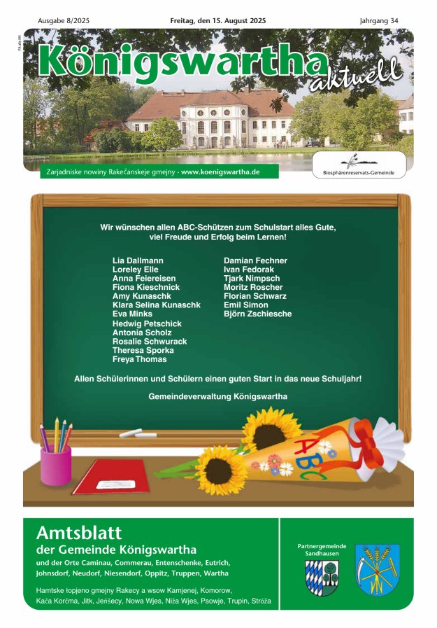 Titelblatt Königswartha aktuell - Amtsblatt der Gemeinde Königswartha