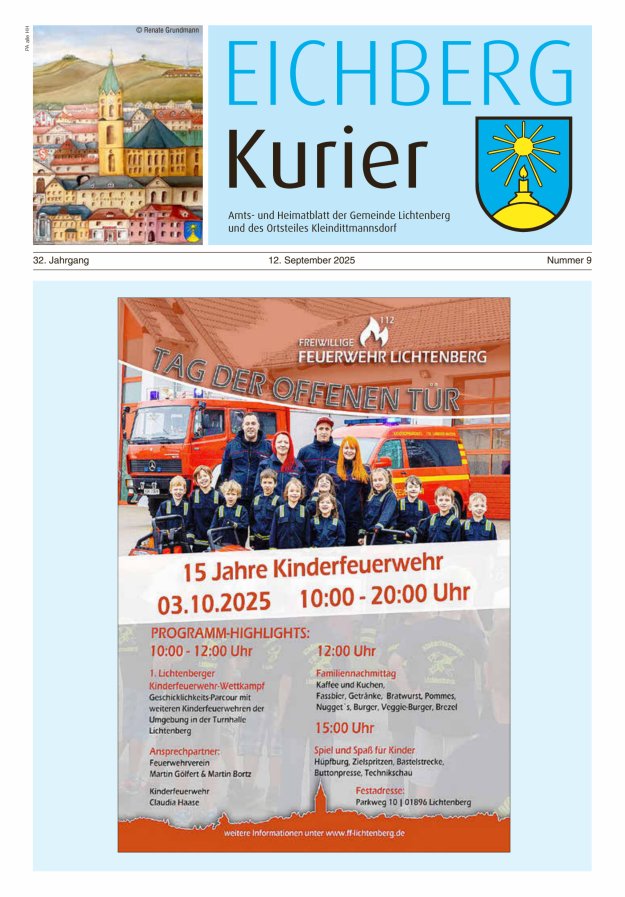 Titelblatt Eichberg-Kurier - Amts- und Heimatblatt der Gemeinde Lichtenberg