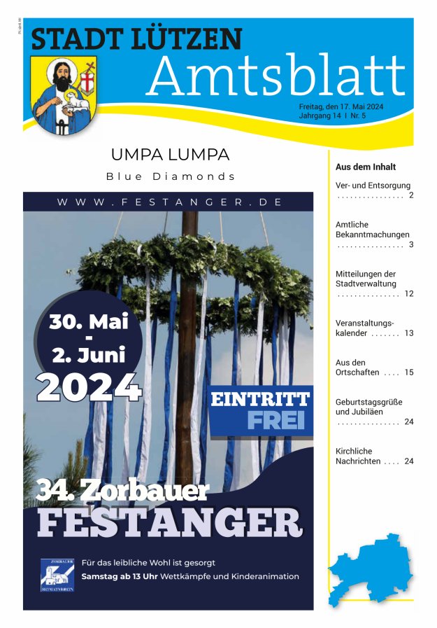 Titelblatt Stadt Lützen – Amtsblatt Ausgabe: 04/2024