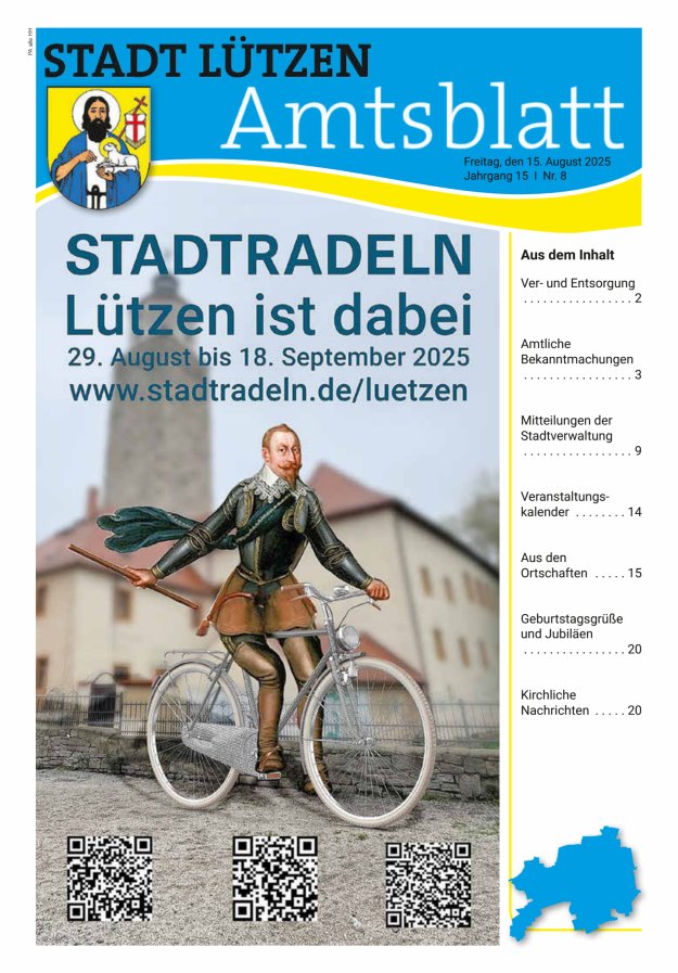 Titelblatt Stadt Lützen – Amtsblatt