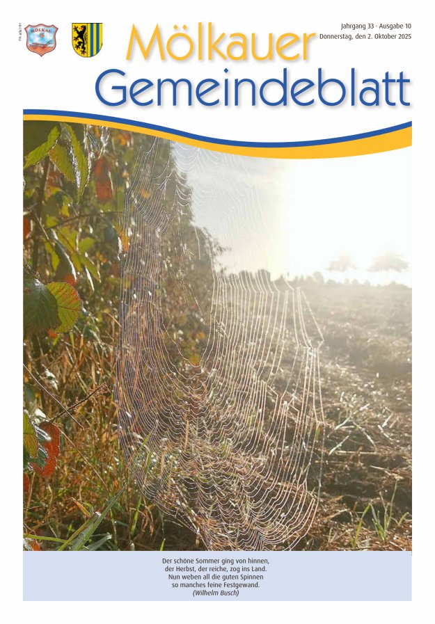 Titelblatt Mölkauer Gemeindeblatt Ausgabe: 10/2025