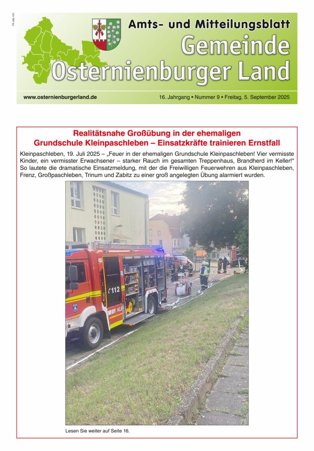 Titelblatt Gemeinde Osternienburger Land – Amts- und Mitteilungsblatt Ausgabe: 06/2024