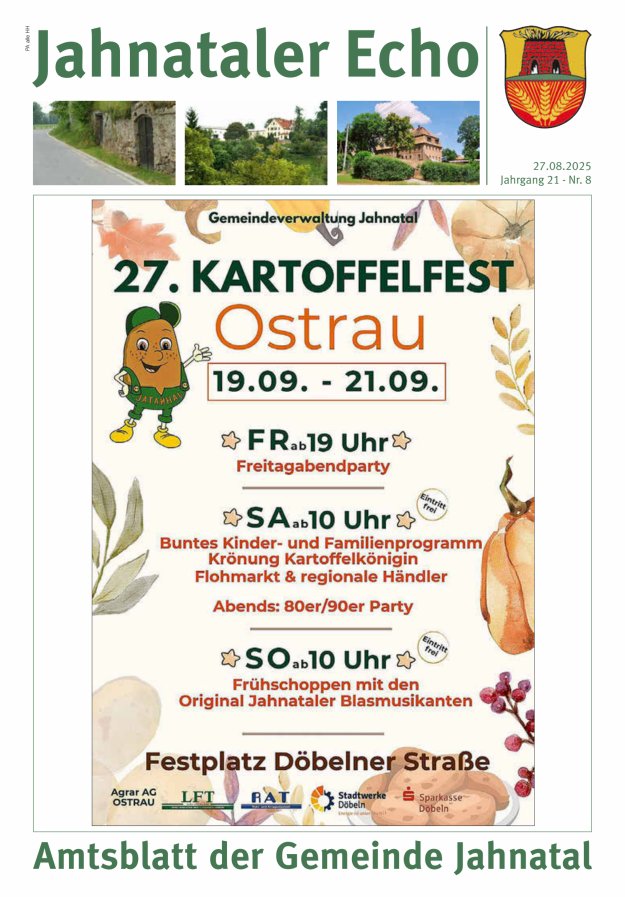 Titelblatt Jahnataler Echo - Amtsblatt der Gemeinde Jahnatal