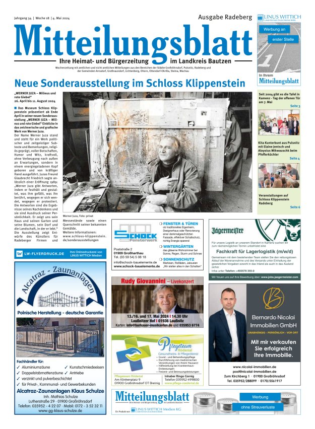 Titelblatt Mitteilungsblatt LK Bautzen, Ausgabe Radeberg Ausgabe: 09/2024