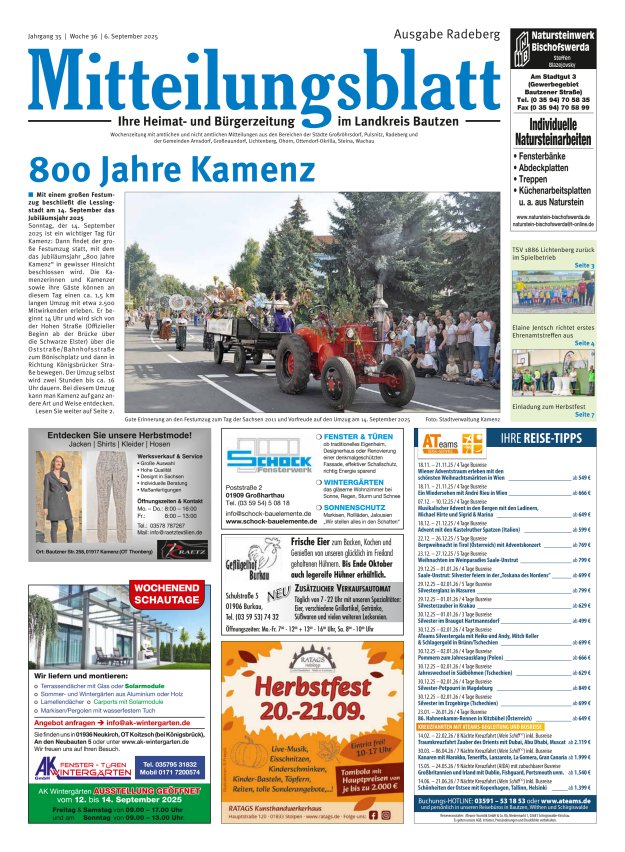 Titelblatt Mitteilungsblatt LK Bautzen, Ausgabe Radeberg Ausgabe: 08/2024