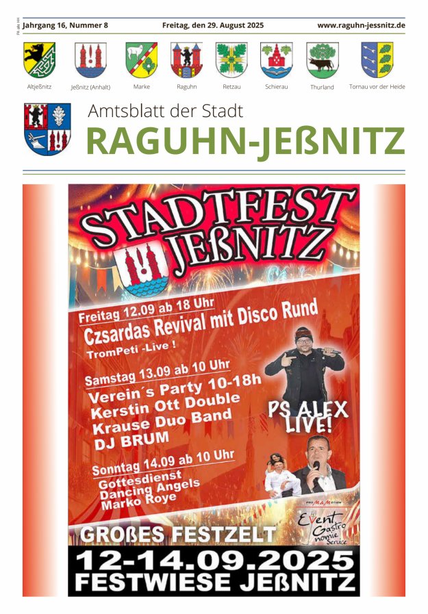 Titelblatt Amtsblatt der Stadt Raguhn-Jeßnitz