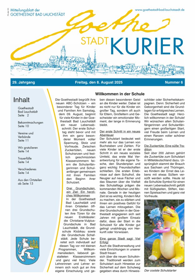 Titelblatt Goethestadt Kurier Ausgabe: 04/2024