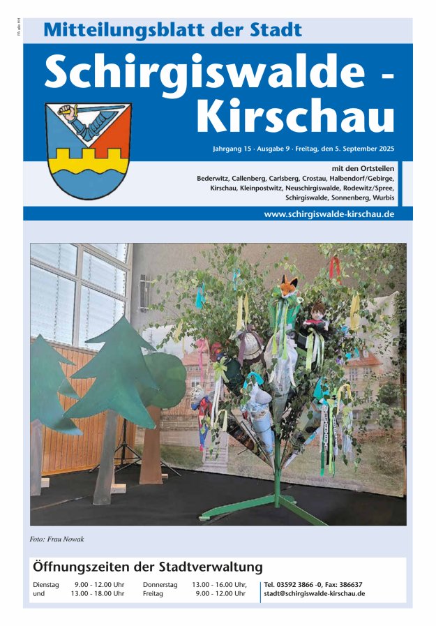 Titelblatt Amtliches Mitteilungsblatt der Stadt Schirgiswalde-Kirschau mit den Ortsteilen Ausgabe: 06/2024