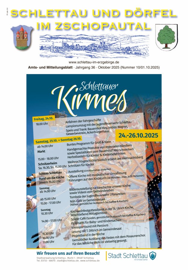 Titelblatt Schlettau und Dörfel im Zschopautal – Amts- und Mitteilungsblatt