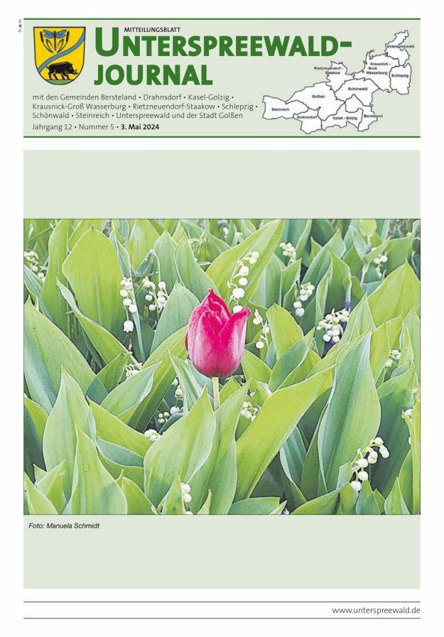 Titelblatt Unterspreewald-Journal – Mitteilungsblatt mit amtlicher Beilage Ausgabe: 05/2024