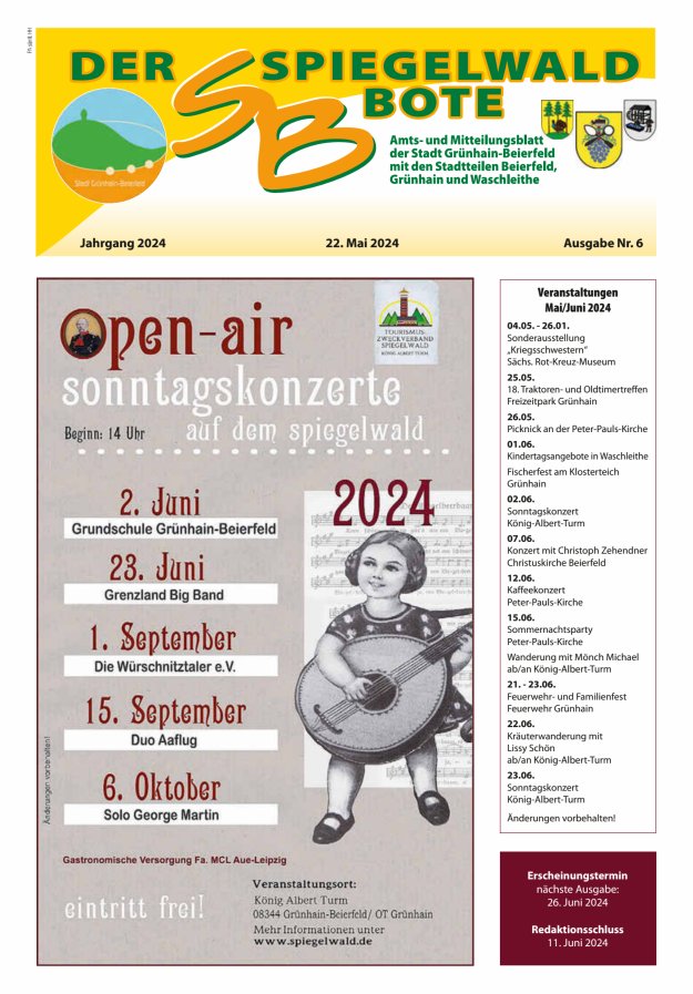 Titelblatt Grünhain-Beierfeld Ausgabe: 05/2024