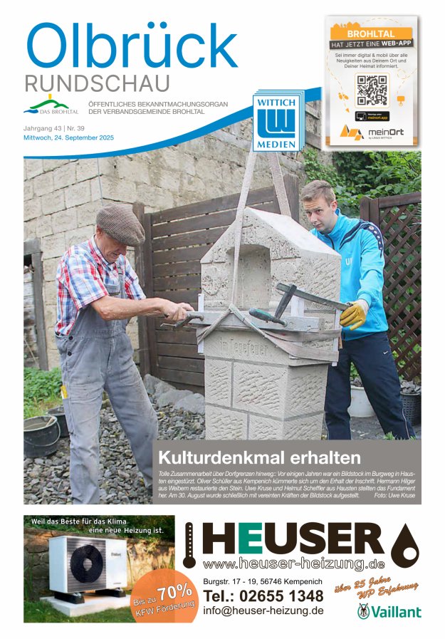 Titelblatt Olbrück Rundschau Ausgabe: 19/2024