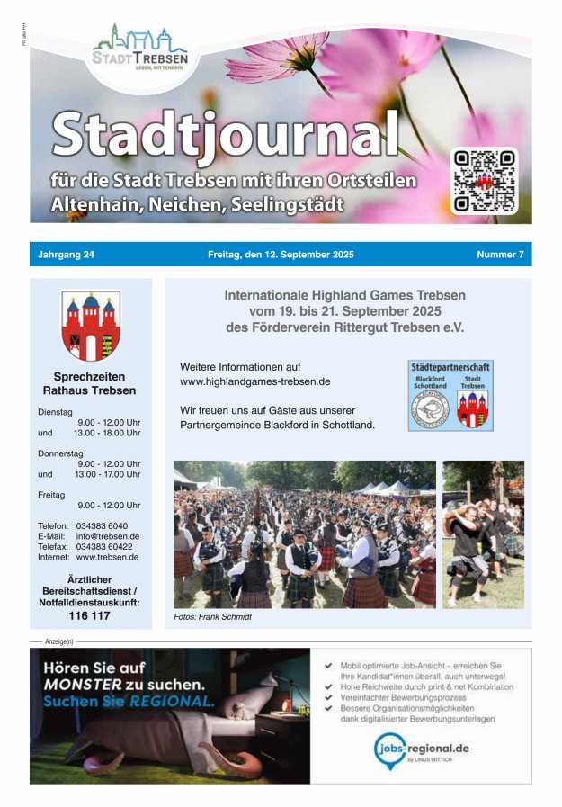 Titelblatt Amtsblatt der Stadt Trebsen mit ihren Ortsteilen Ausgabe: 06/2024