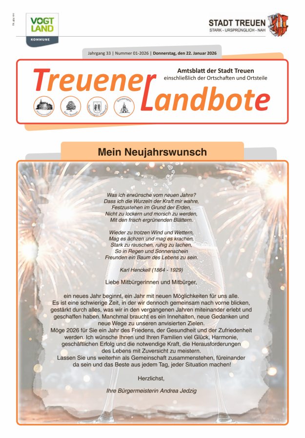 Titelblatt Treuener Landbote