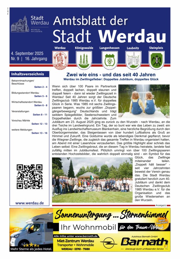 Titelblatt Amtsblatt der Stadt Werdau