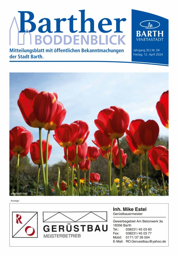 Titelblatt Barther Boddenblick Ausgabe: 04/2024