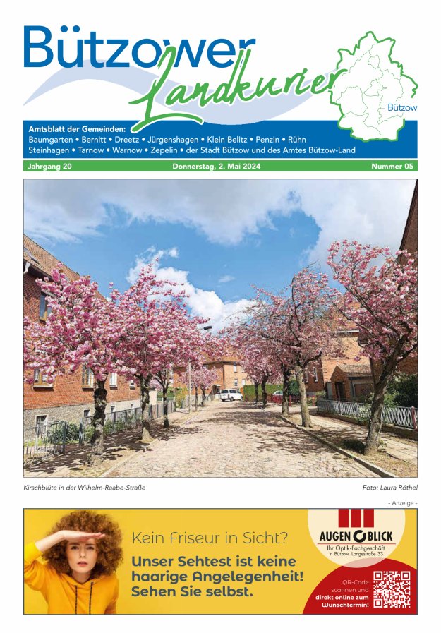 Titelblatt Bützower Landkurier Ausgabe: 05/2024
