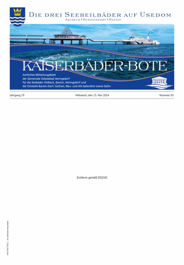 Titelblatt Dreikaiserbaeder-Bote Ausgabe: 05/2024