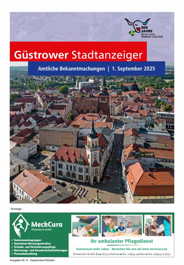 Titelblatt Güstrower Stadtanzeiger