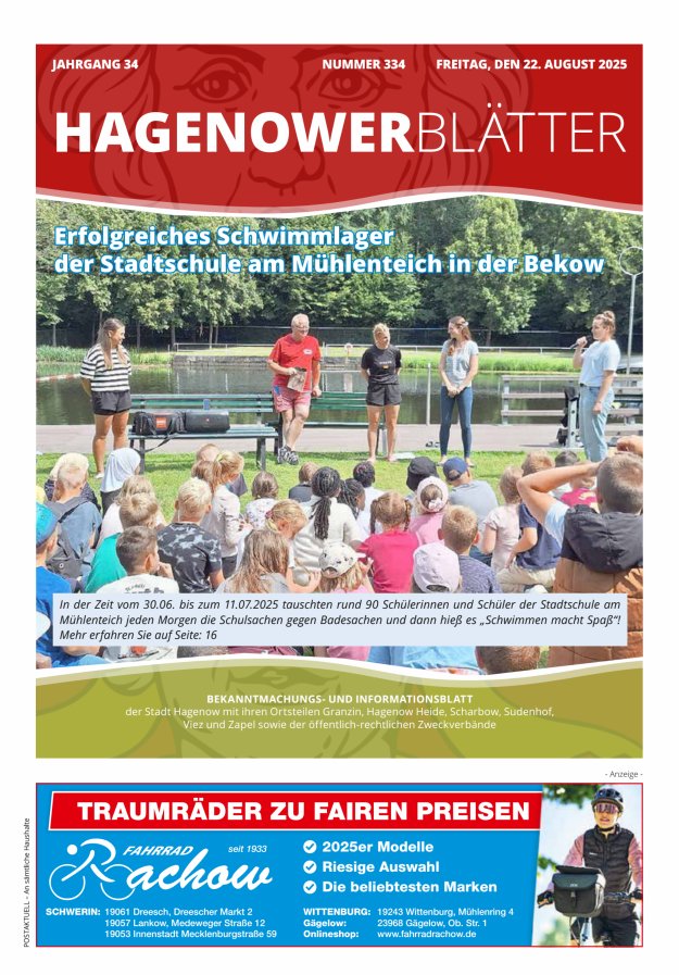 Titelblatt Hagenower Blätter