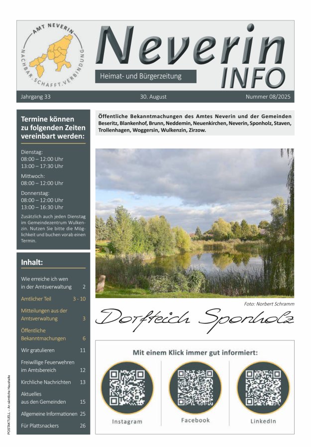 Titelblatt Neverin INFO