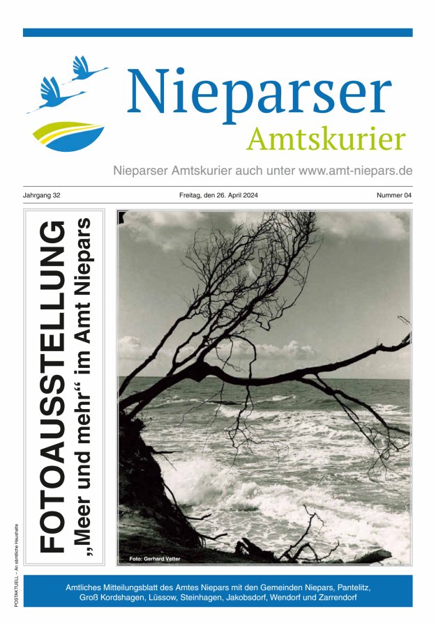 Titelblatt Nieparser Amtskurier Ausgabe: 04/2024