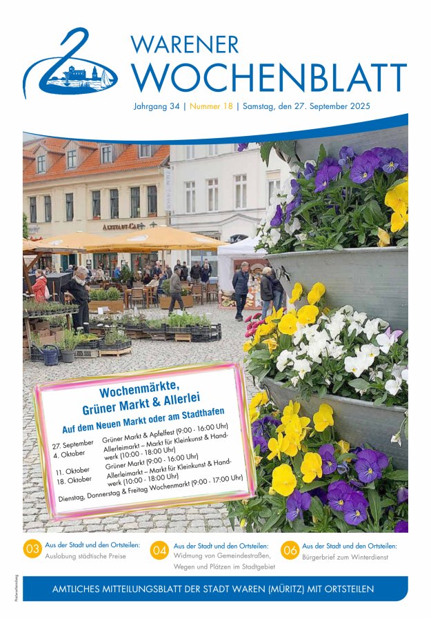 Titelblatt Warener Wochenblatt